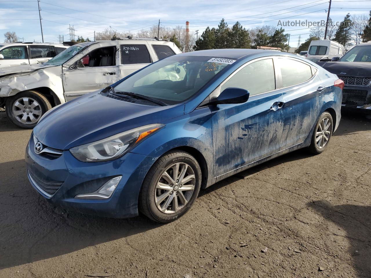 2014 Hyundai Elantra Se Blue vin: KMHDH4AE3EU081910