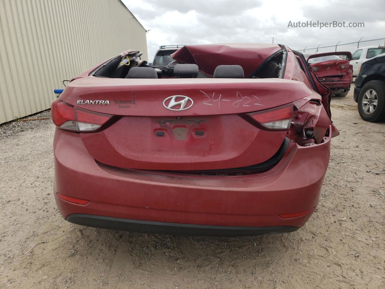 2014 Hyundai Elantra Se Red vin: KMHDH4AE3EU184292