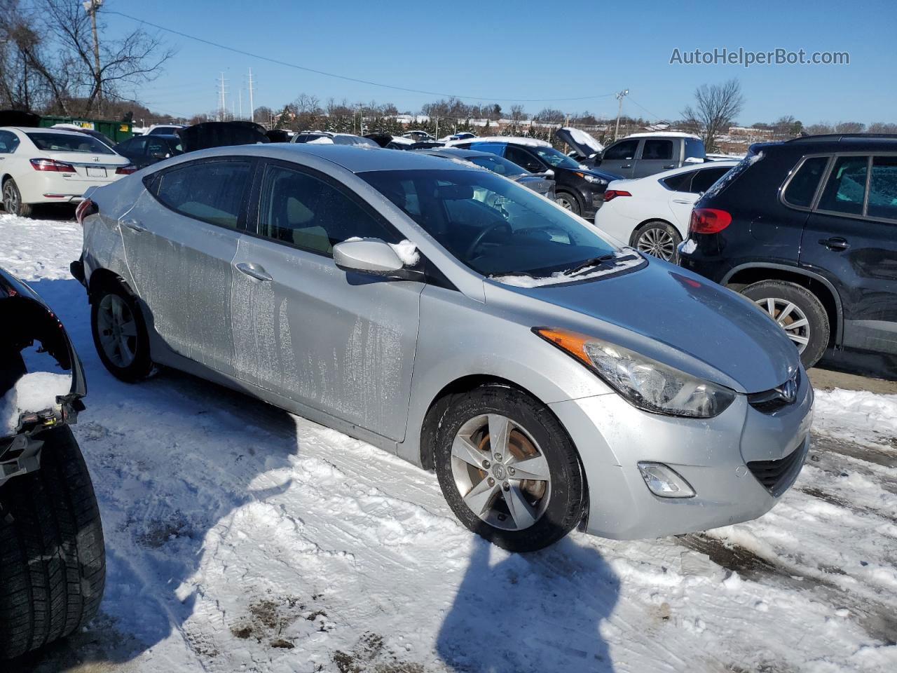 2013 Hyundai Elantra Gls Silver vin: KMHDH4AE4DU497611