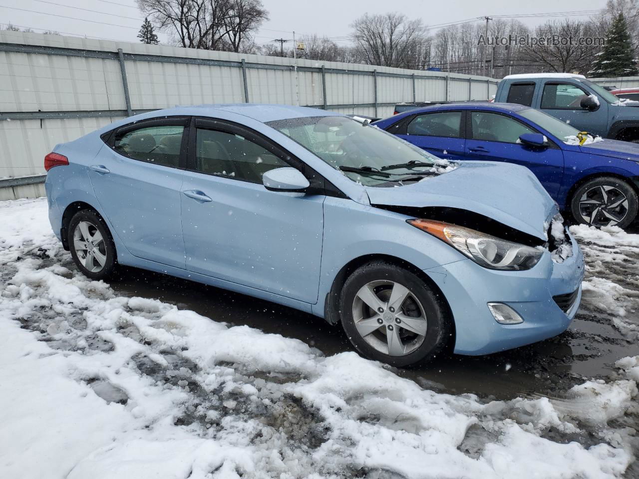 2013 Hyundai Elantra Gls Blue vin: KMHDH4AE4DU498046