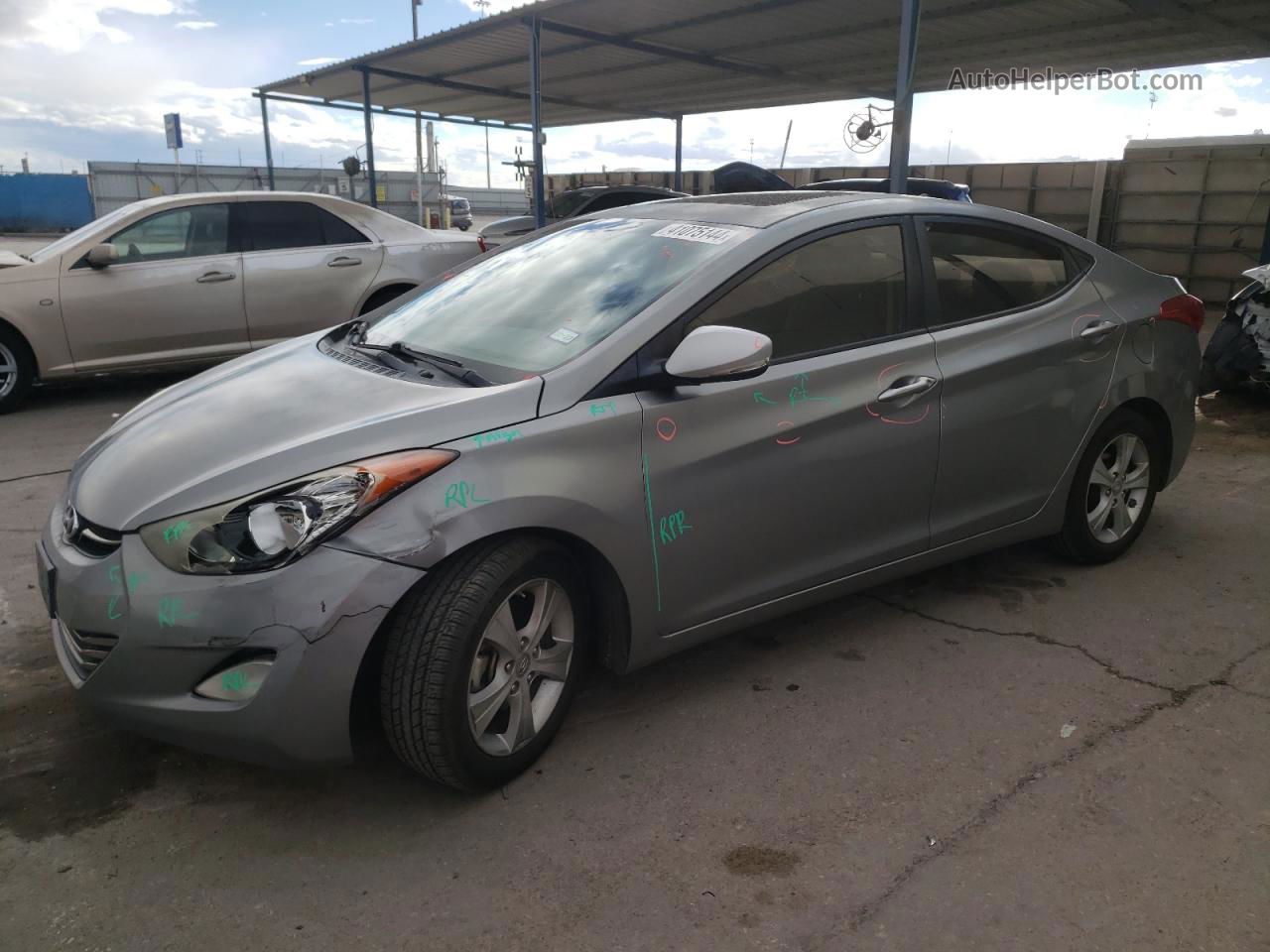 2013 Hyundai Elantra Gls Gray vin: KMHDH4AE4DU529554