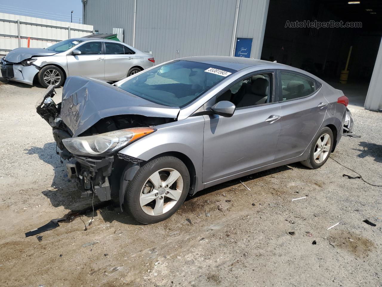 2013 Hyundai Elantra Gls Gray vin: KMHDH4AE4DU581900