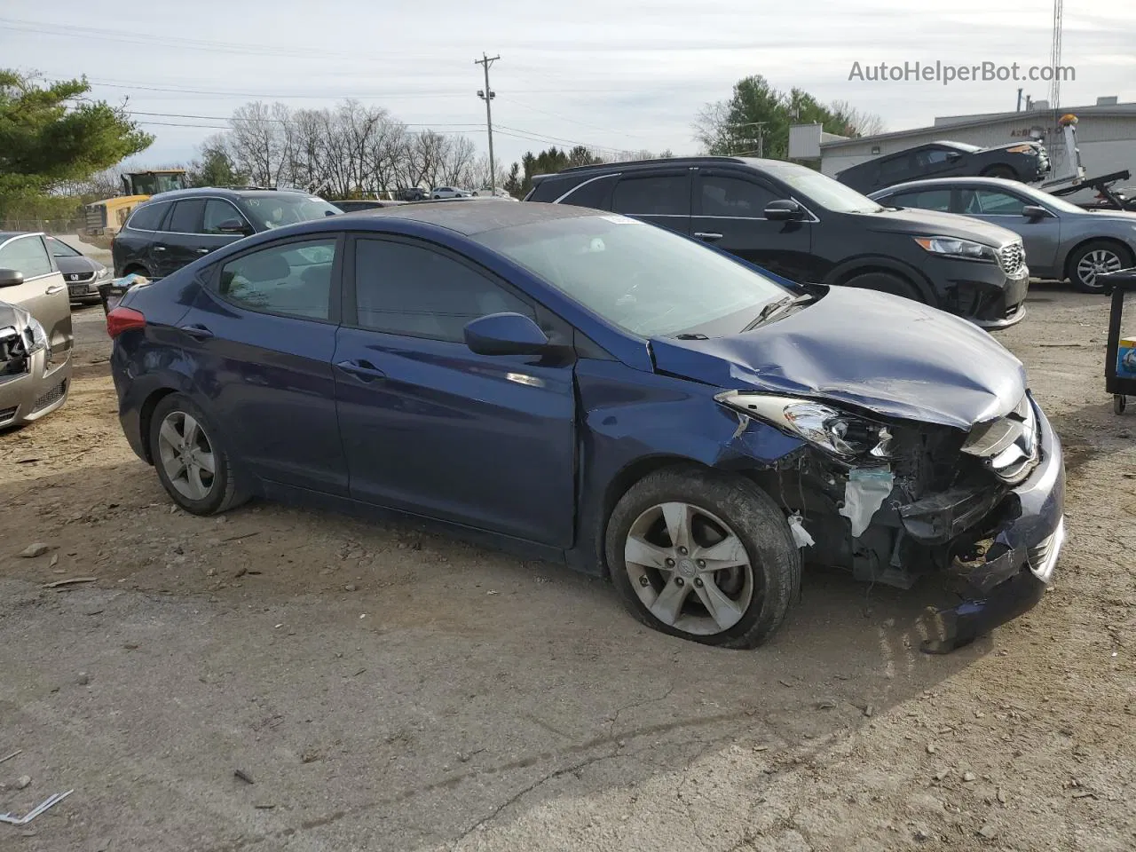 2013 Hyundai Elantra Gls Blue vin: KMHDH4AE4DU628021