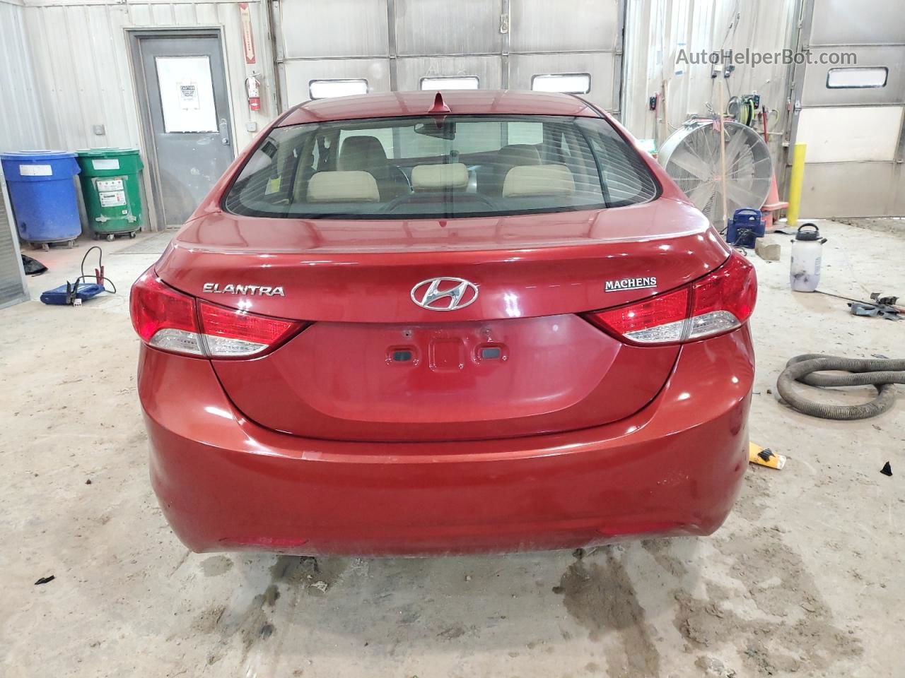 2013 Hyundai Elantra Gls Red vin: KMHDH4AE4DU777206