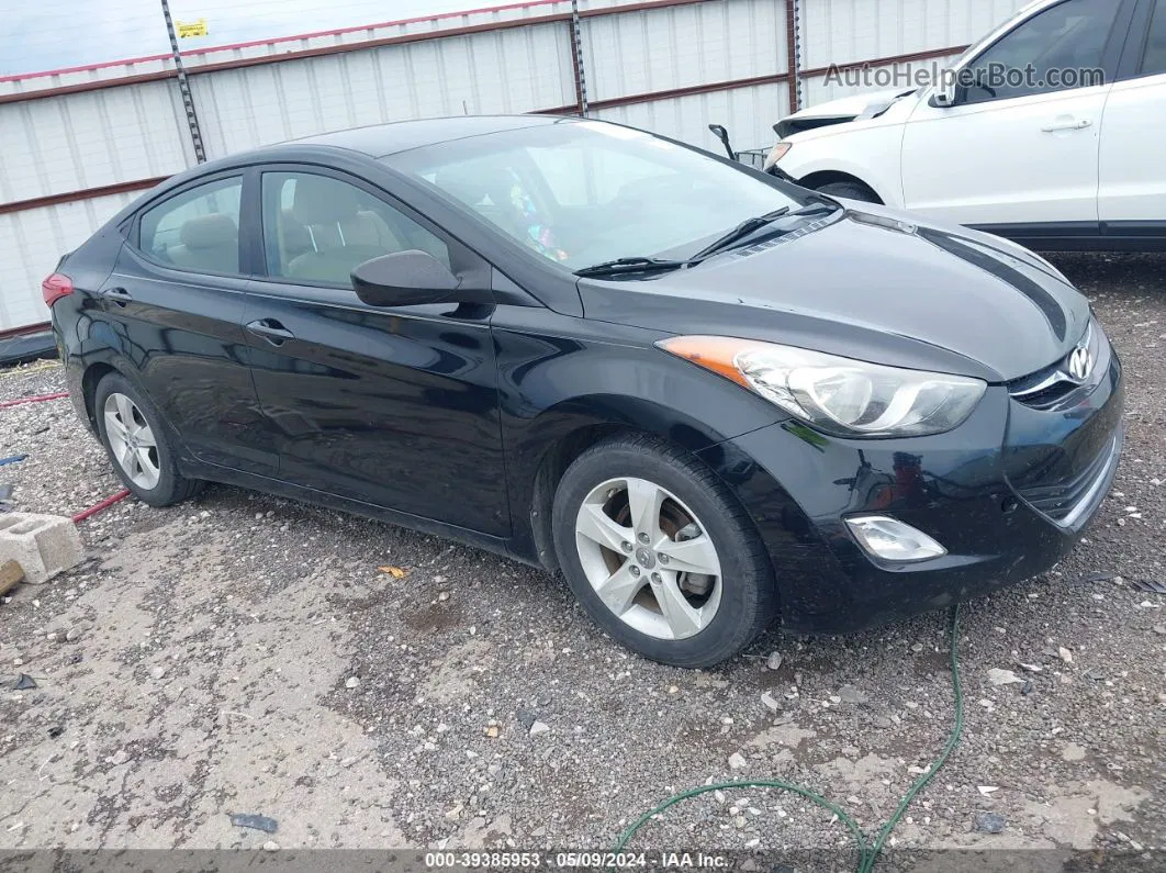 2013 Hyundai Elantra Gls Black vin: KMHDH4AE4DU851921