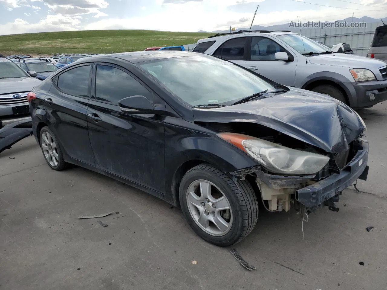 2013 Hyundai Elantra Gls Черный vin: KMHDH4AE4DU861204