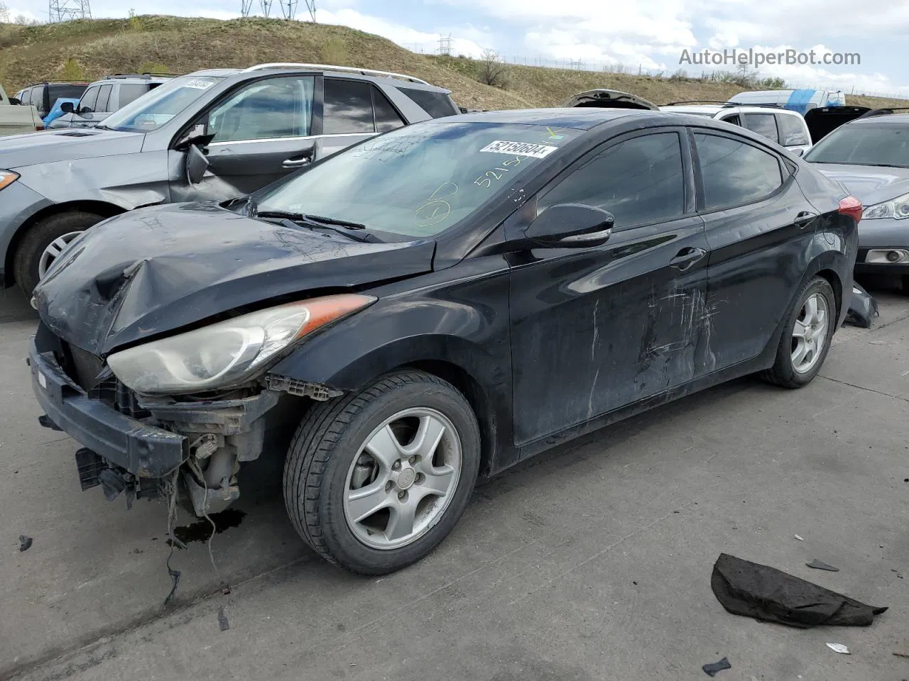 2013 Hyundai Elantra Gls Черный vin: KMHDH4AE4DU861204