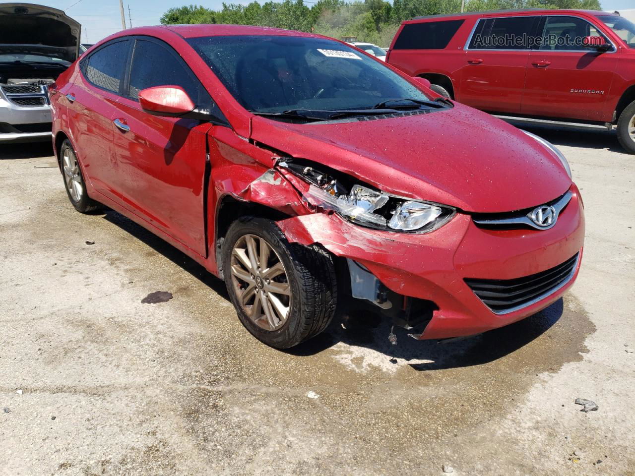 2014 Hyundai Elantra Se Red vin: KMHDH4AE4EU030125