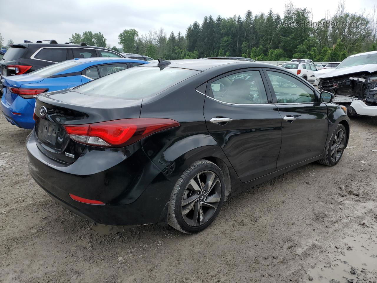 2014 Hyundai Elantra Se Black vin: KMHDH4AE4EU113327