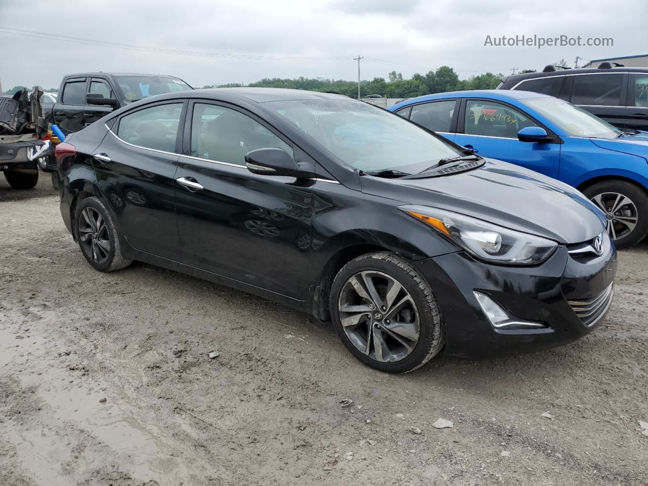 2014 Hyundai Elantra Se Black vin: KMHDH4AE4EU113327