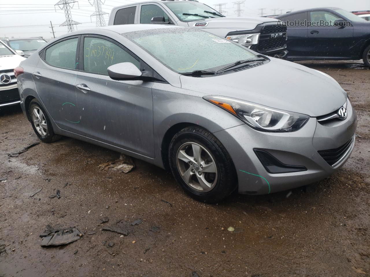 2014 Hyundai Elantra Se Silver vin: KMHDH4AE4EU144352