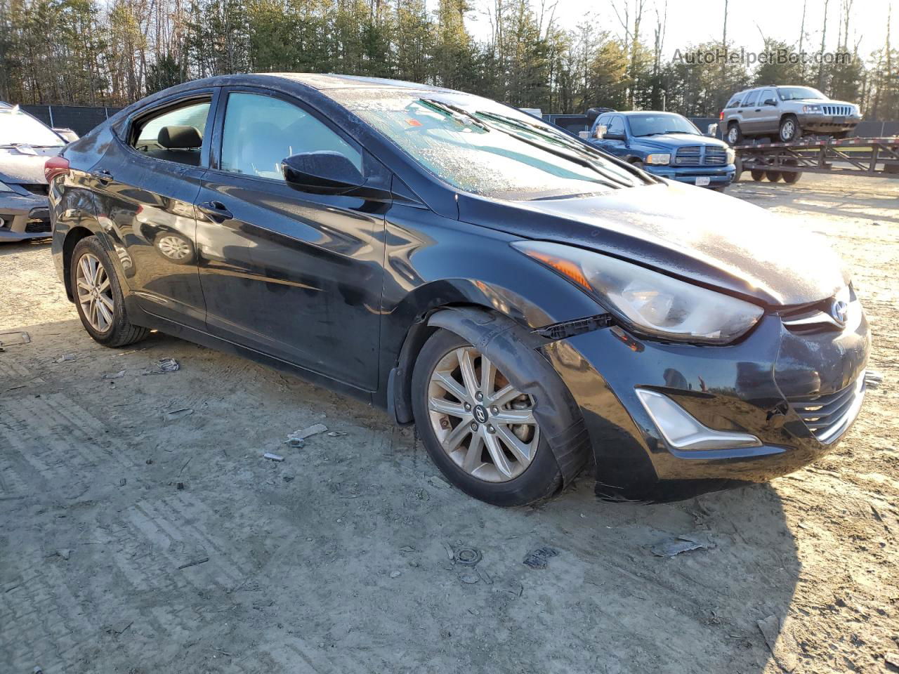 2014 Hyundai Elantra Se Черный vin: KMHDH4AE4EU203660