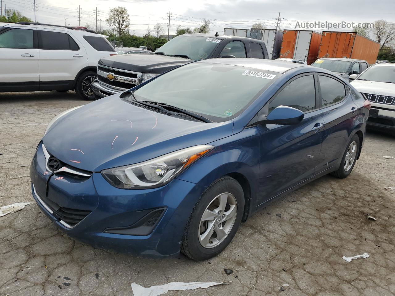 2014 Hyundai Elantra Se Синий vin: KMHDH4AE4EU212956