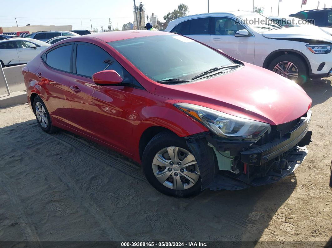 2016 Hyundai Elantra Se Red vin: KMHDH4AE4GU552532