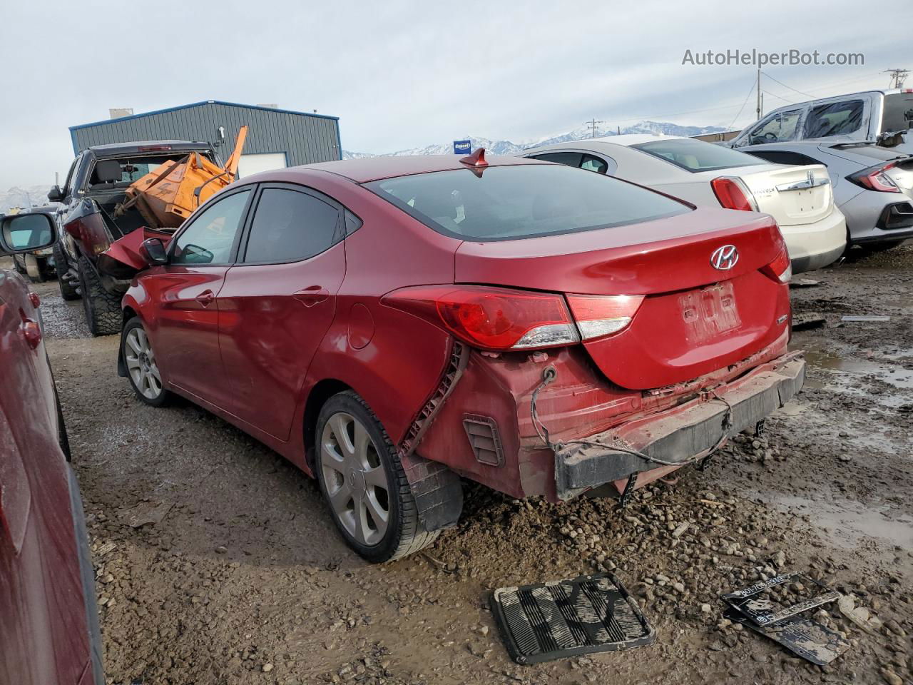 2011 Hyundai Elantra Gls Red vin: KMHDH4AE5BU099918