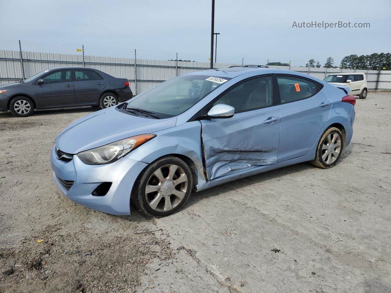 2012 Hyundai Elantra Gls Blue vin: KMHDH4AE5CU207651