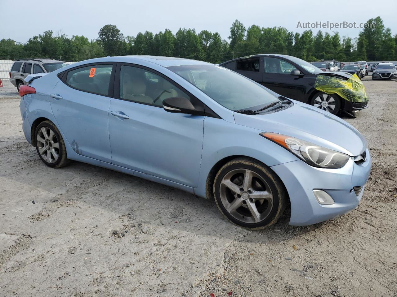 2012 Hyundai Elantra Gls Синий vin: KMHDH4AE5CU207651