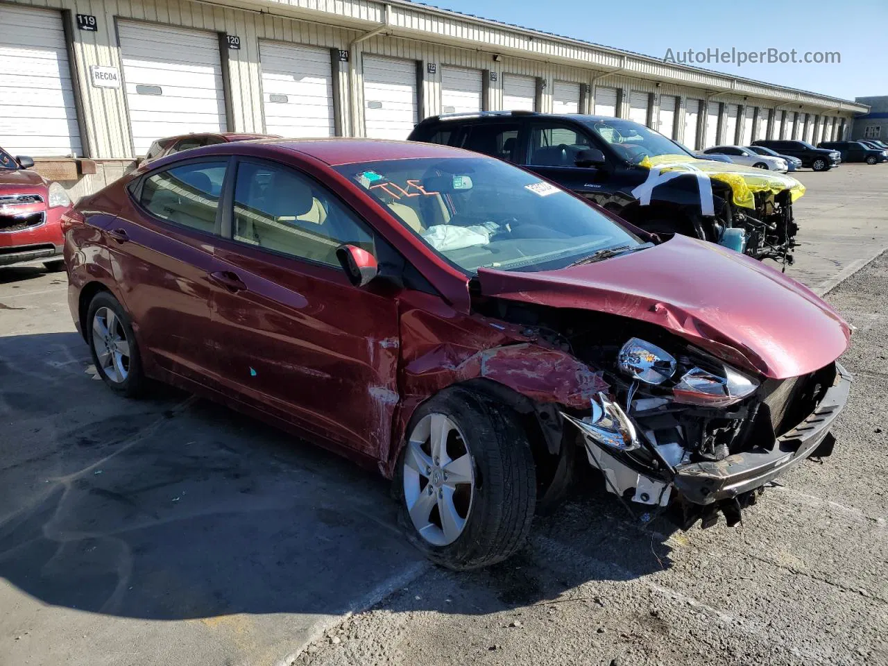 2012 Hyundai Elantra Gls Red vin: KMHDH4AE5CU469623