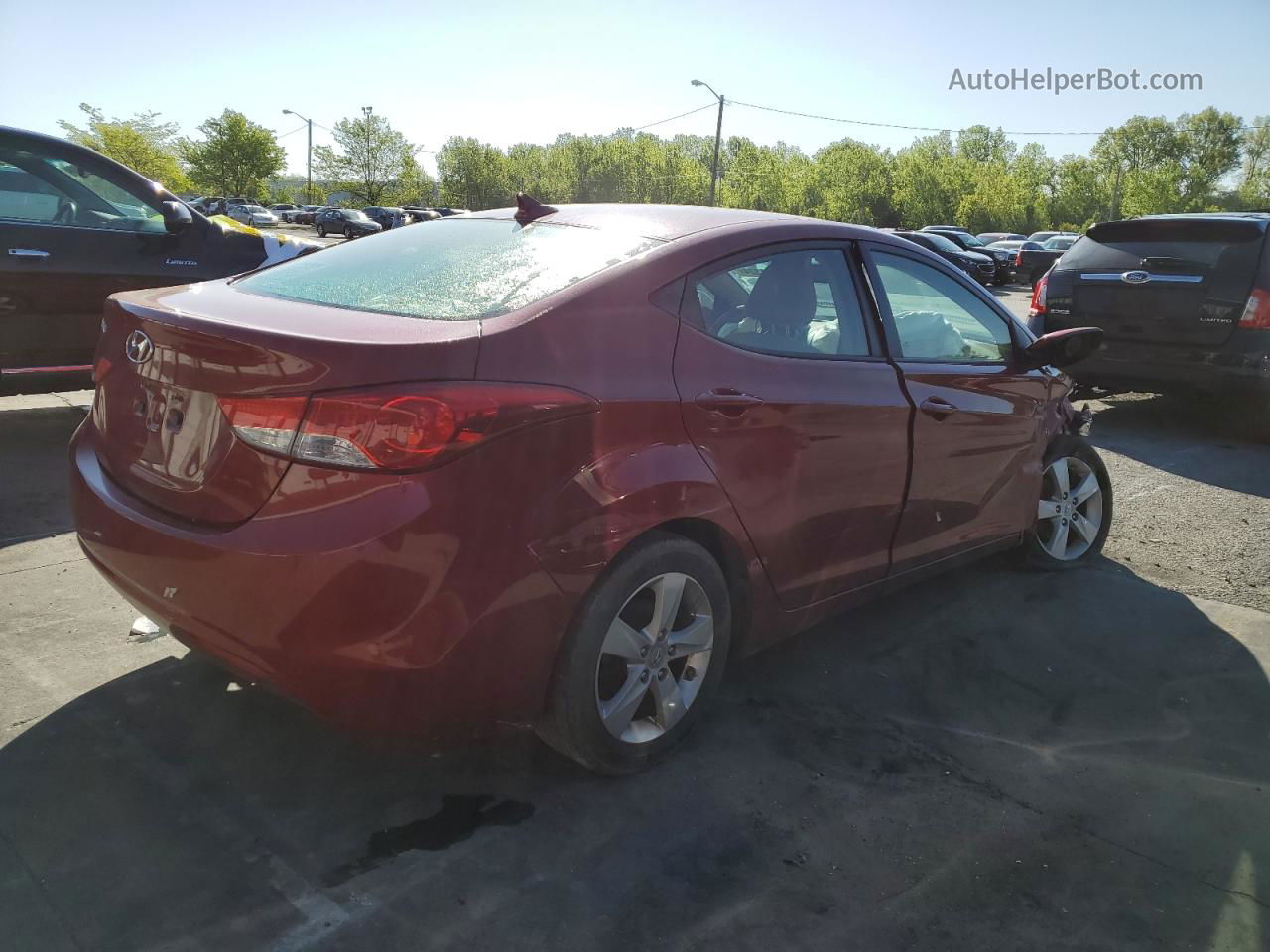 2012 Hyundai Elantra Gls Red vin: KMHDH4AE5CU469623