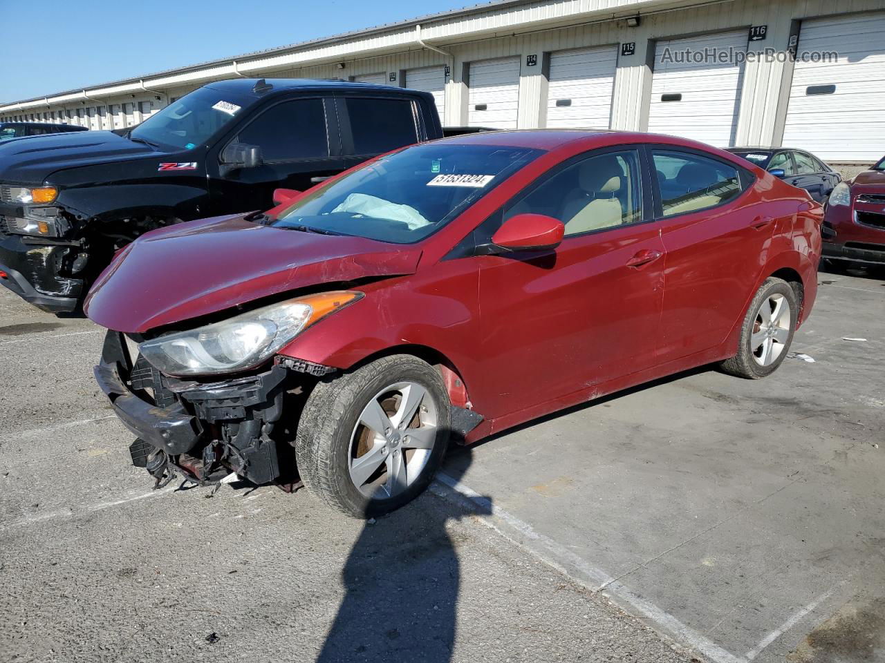 2012 Hyundai Elantra Gls Red vin: KMHDH4AE5CU469623