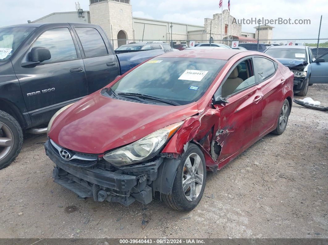 2013 Hyundai Elantra Gls Red vin: KMHDH4AE5DU526209