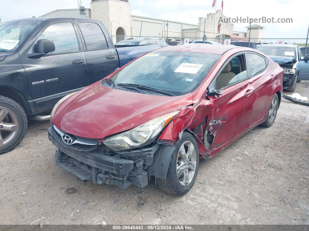 2013 Hyundai Elantra Gls Red vin: KMHDH4AE5DU526209