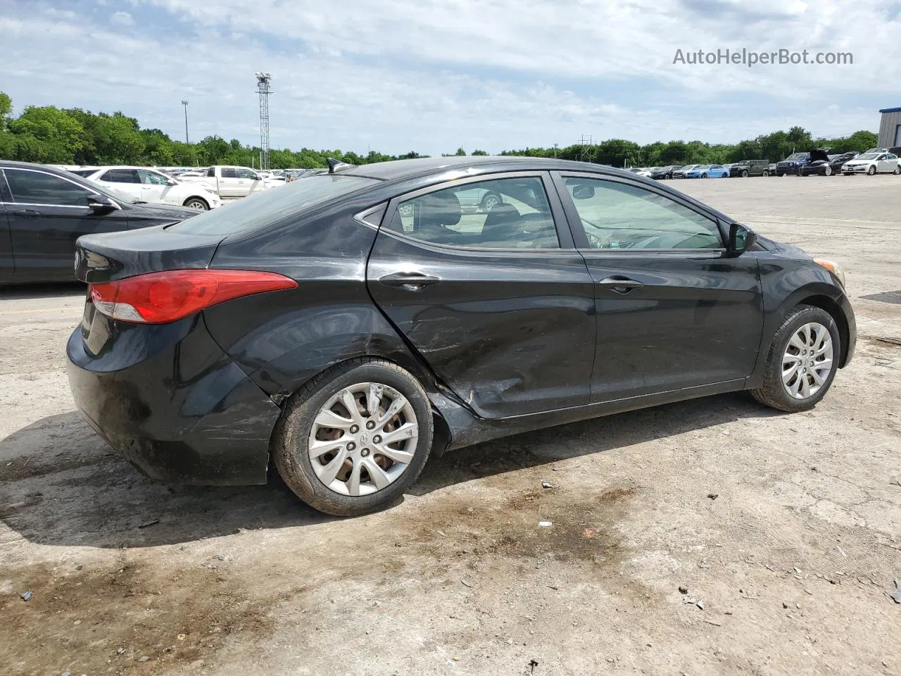 2013 Hyundai Elantra Gls Black vin: KMHDH4AE5DU551806