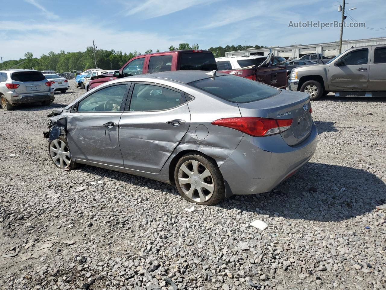 2013 Hyundai Elantra Gls Gray vin: KMHDH4AE5DU678975
