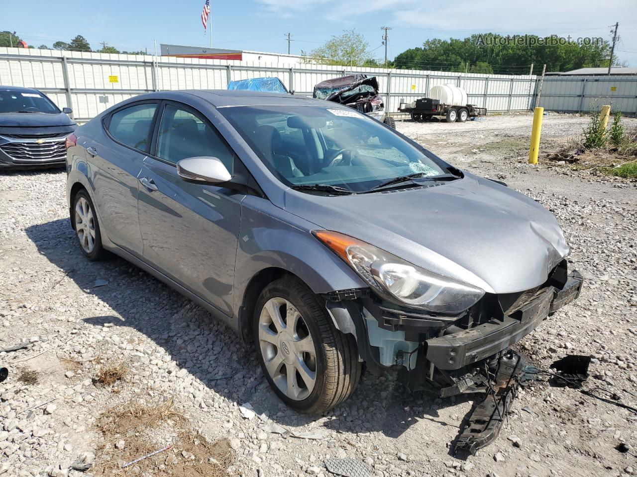 2013 Hyundai Elantra Gls Gray vin: KMHDH4AE5DU678975