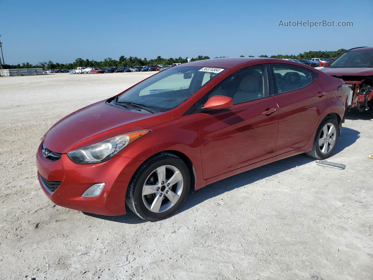 2013 Hyundai Elantra Gls Red vin: KMHDH4AE5DU776601