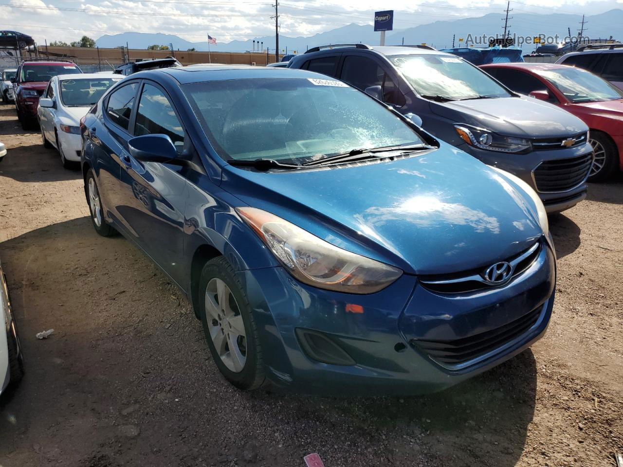 2013 Hyundai Elantra Gls Синий vin: KMHDH4AE5DU966785