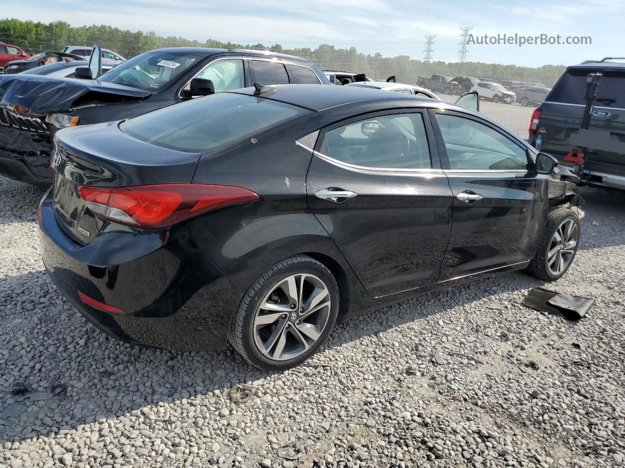 2014 Hyundai Elantra Se Черный vin: KMHDH4AE5EU067913