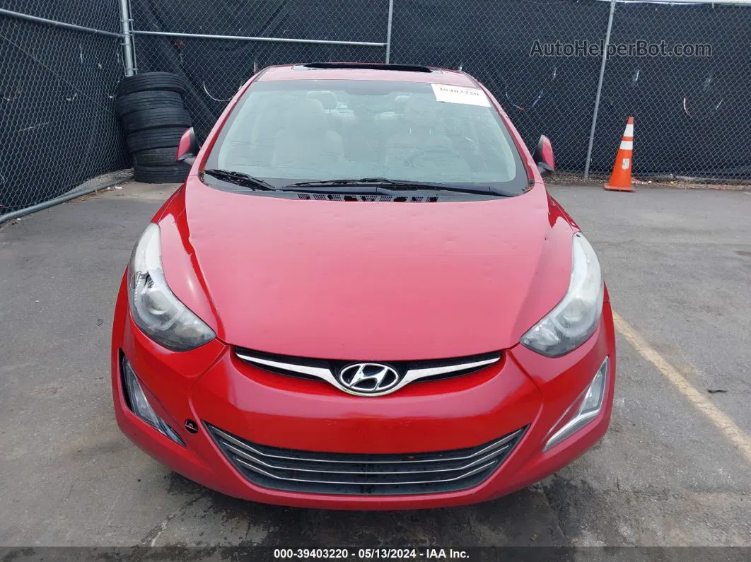 2014 Hyundai Elantra Limited Red vin: KMHDH4AE5EU133487