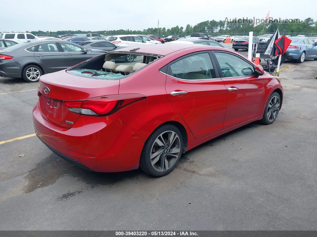 2014 Hyundai Elantra Limited Red vin: KMHDH4AE5EU133487