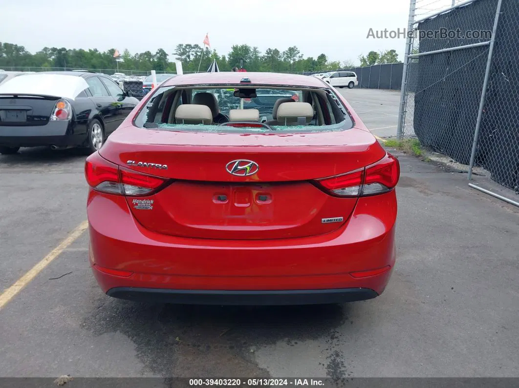 2014 Hyundai Elantra Limited Red vin: KMHDH4AE5EU133487