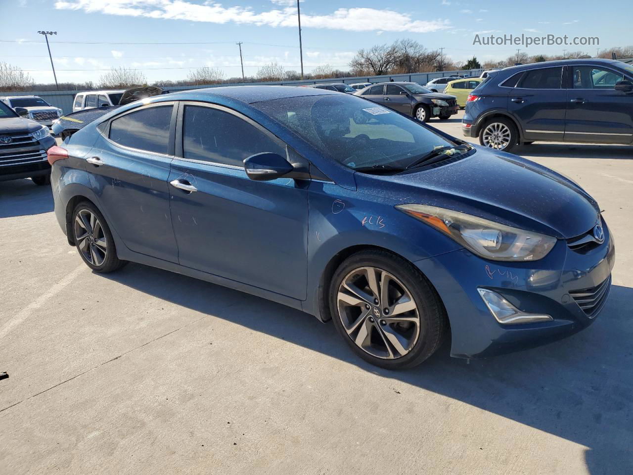 2016 Hyundai Elantra Se Синий vin: KMHDH4AE5GU587158