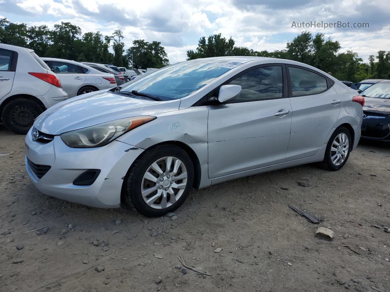 2012 Hyundai Elantra Gls Silver vin: KMHDH4AE6CU232736