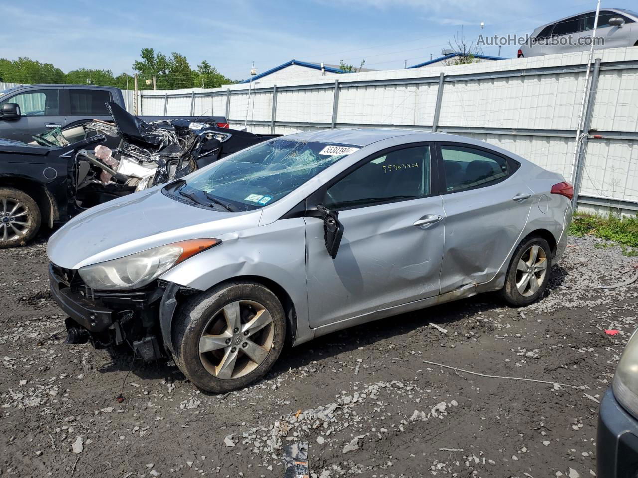 2012 Hyundai Elantra Gls Серебряный vin: KMHDH4AE6CU252095