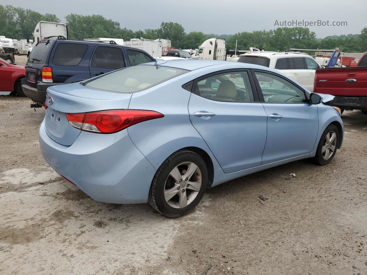 2012 Hyundai Elantra Gls Blue vin: KMHDH4AE6CU322405