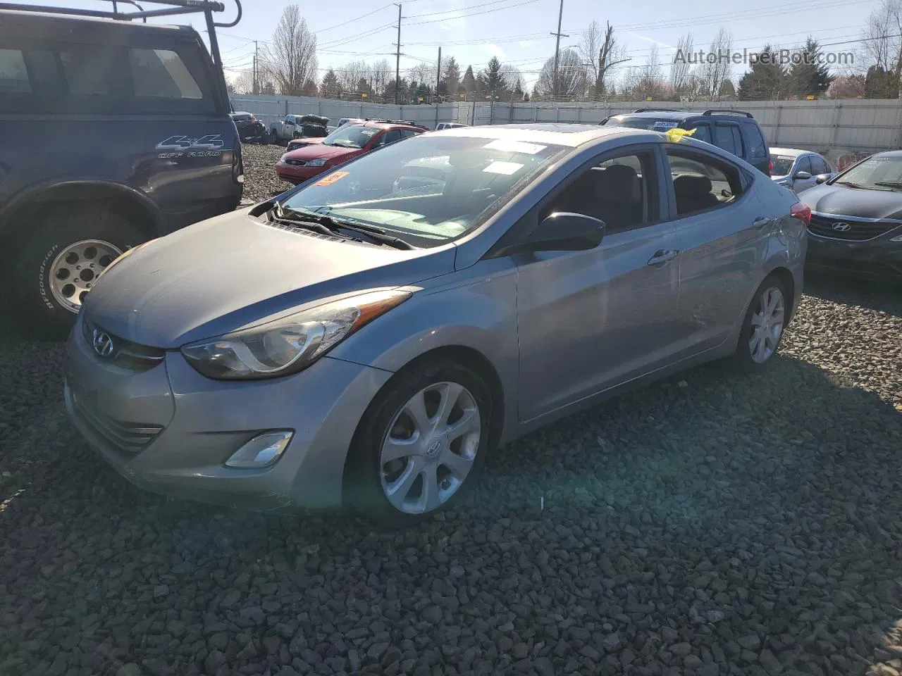 2013 Hyundai Elantra Gls Gray vin: KMHDH4AE6DU619904