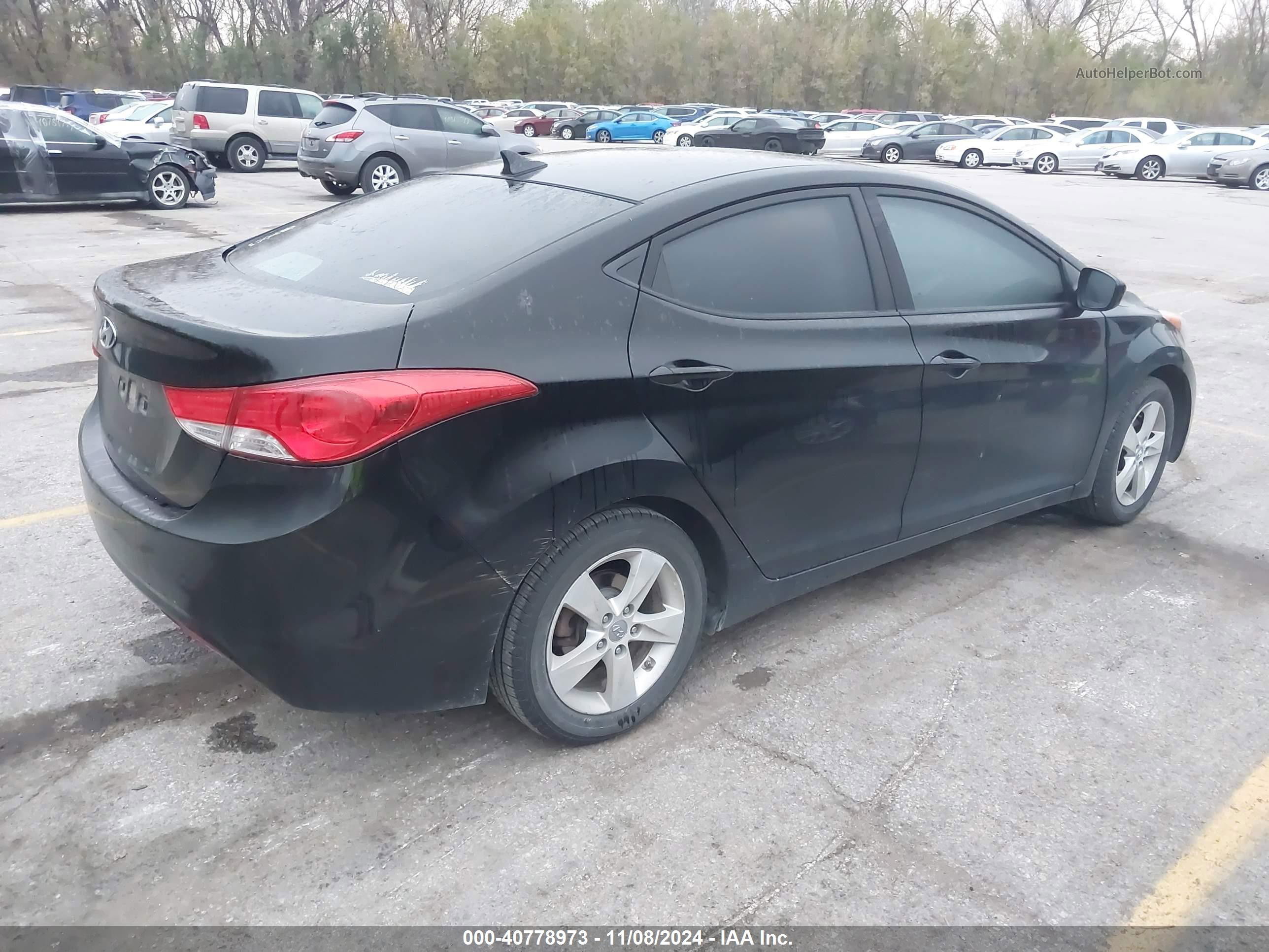 2013 Hyundai Elantra Gls Black vin: KMHDH4AE6DU693467
