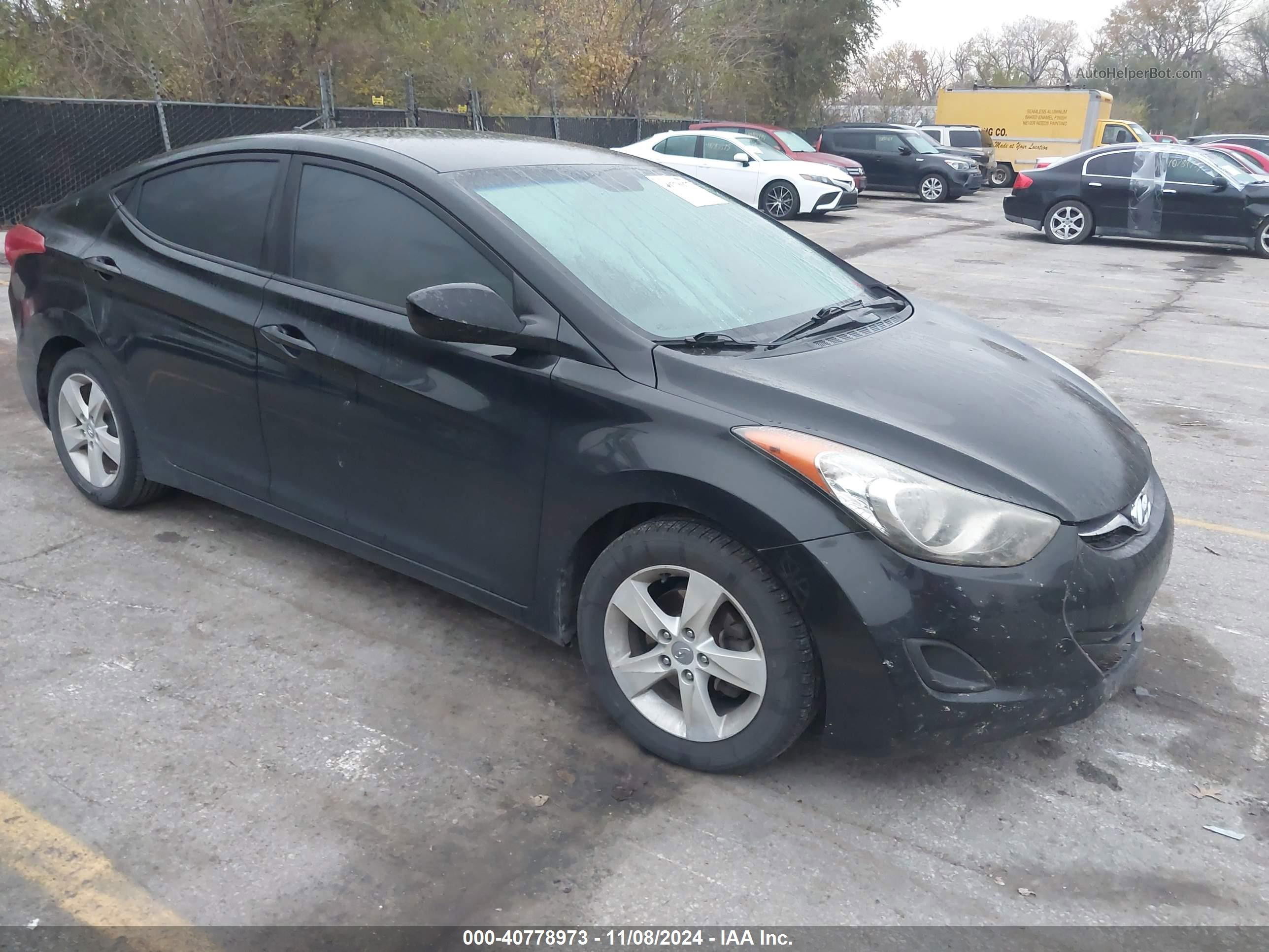 2013 Hyundai Elantra Gls Black vin: KMHDH4AE6DU693467