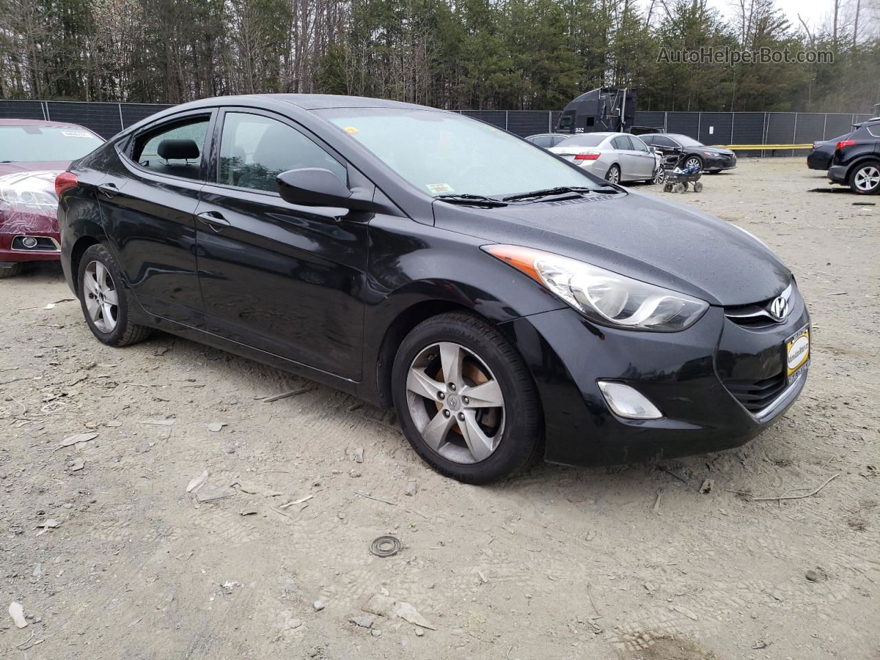 2013 Hyundai Elantra Gls Black vin: KMHDH4AE6DU815695