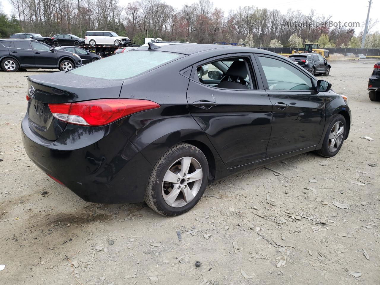 2013 Hyundai Elantra Gls Black vin: KMHDH4AE6DU815695