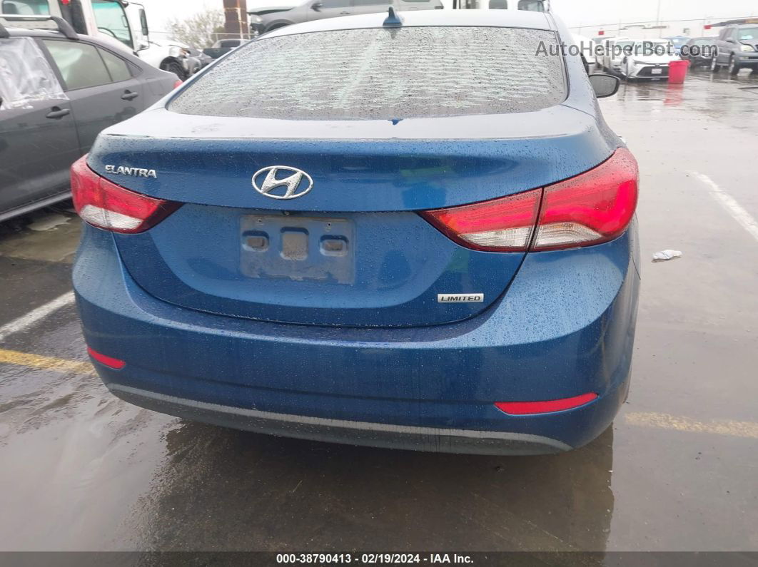 2014 Hyundai Elantra Limited Синий vin: KMHDH4AE6EU071338