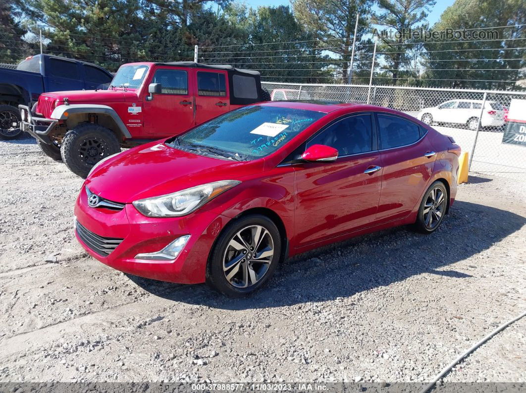 2016 Hyundai Elantra Limited Красный vin: KMHDH4AE6GU603464