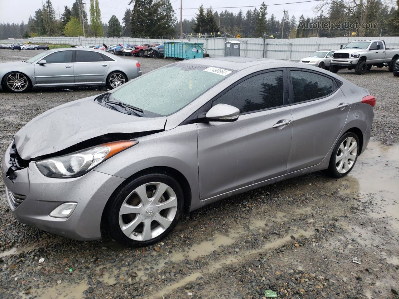 2011 Hyundai Elantra Gls Gray vin: KMHDH4AE7BU093750