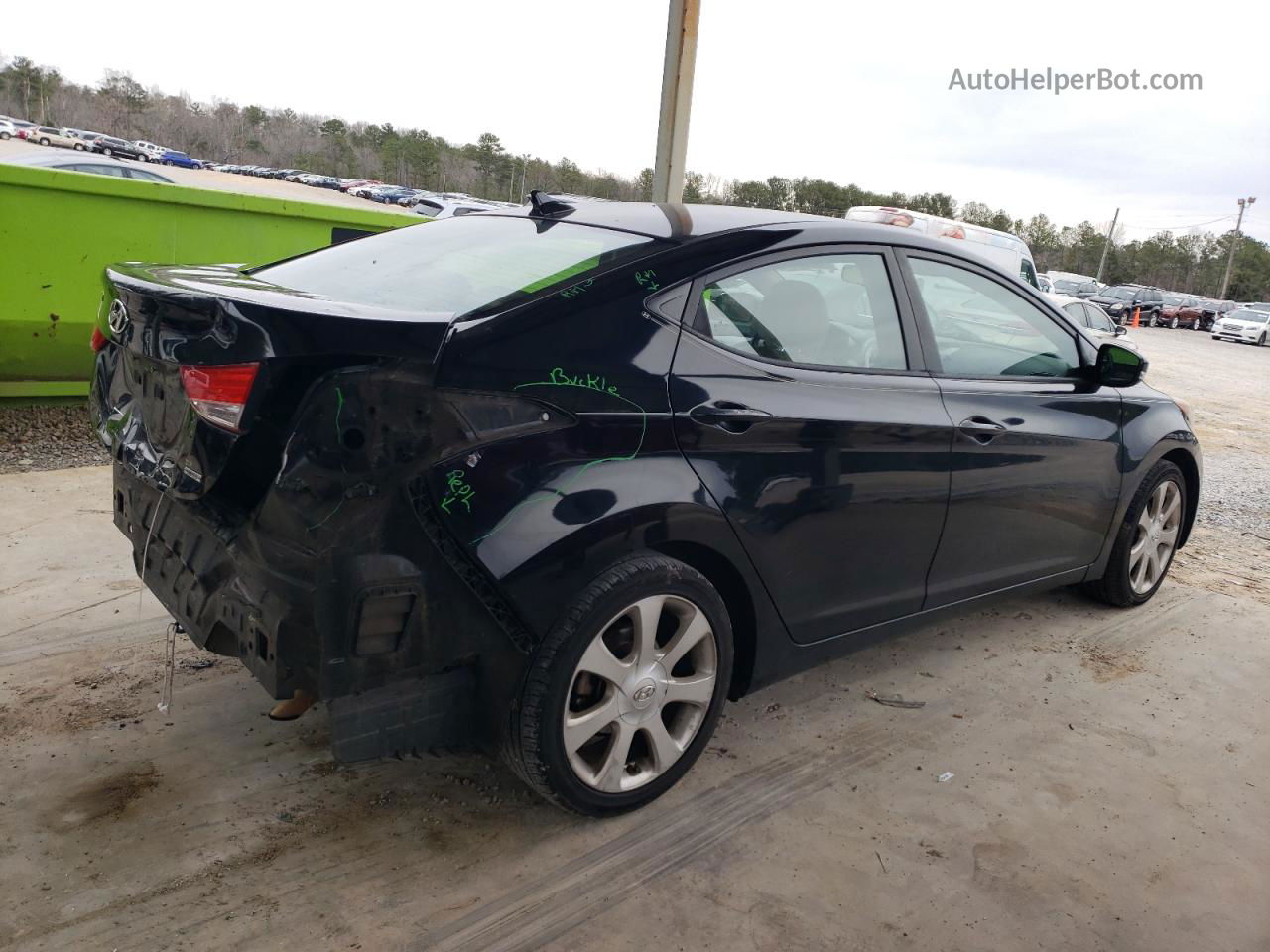 2011 Hyundai Elantra Gls Black vin: KMHDH4AE7BU101734