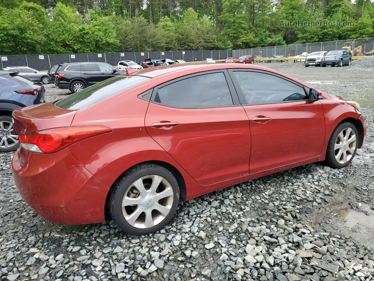 2011 Hyundai Elantra Gls Red vin: KMHDH4AE7BU149640