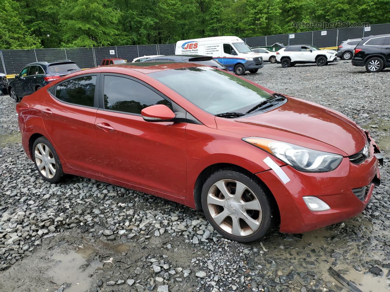 2011 Hyundai Elantra Gls Red vin: KMHDH4AE7BU149640